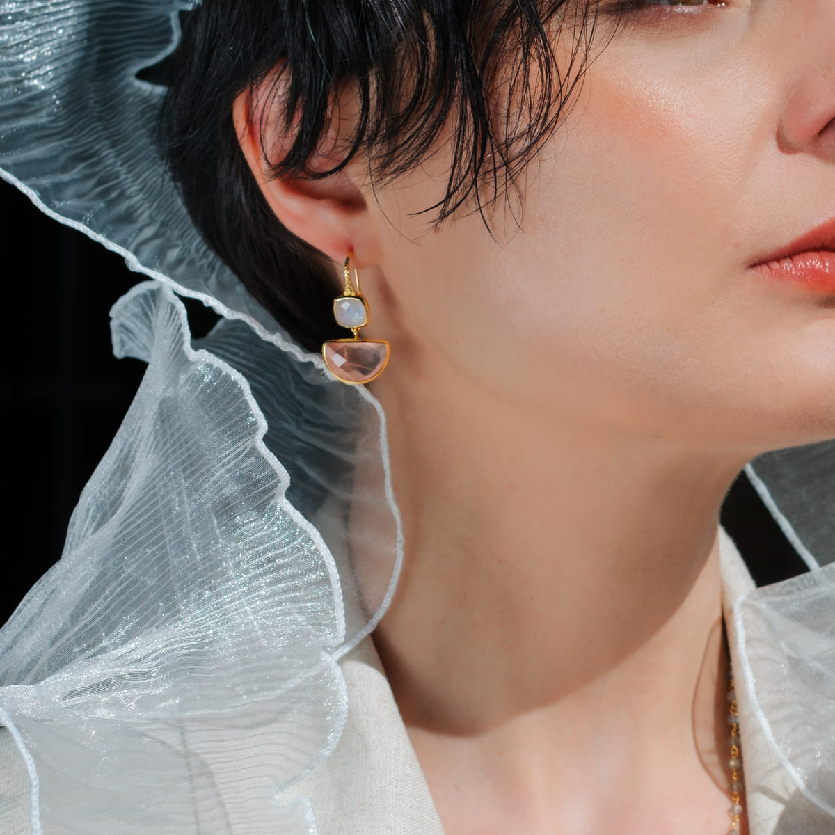 Couleurire ダブルスタードロップ　ピアス　結婚式 Couleurire ダブルスタードロップ ピアス 結婚式