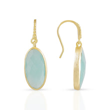 画像をギャラリービューアに読み込む, ATHENA ‘Charis’オーバルジェムストーンドロップピアス : アクアカルセドニー