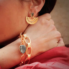 画像をギャラリービューアに読み込む, ATHENA 'ODESSEY' ダブレット チェーンブレスレット:パイライト×クリスタル