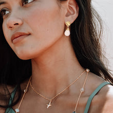 画像をギャラリービューアに読み込む, ATHENA 'Kate' ラージドロップピアス : ピンクカルセドニー