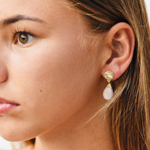 画像をギャラリービューアに読み込む, ATHENA 'Kate' ラージドロップピアス : ピンクカルセドニー