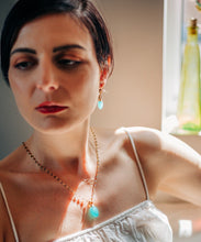 画像をギャラリービューアに読み込む, ATHENA ‘Persephone’ダブルジェムストーンドロップピアス : アクアカルセドニー&スモーキークオーツ