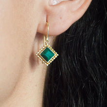 画像をギャラリービューアに読み込む, ETRUSCA ダイヤモンドドロップピアス : マラカイト