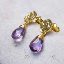 画像をギャラリービューアに読み込む, ATHENA 'Kate' スモールドロップピアス : アメジスト