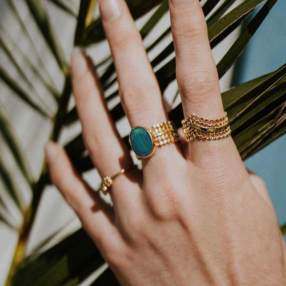 AZUNI ATHENA 'Thalia'リング：アクアカルセドニー – azuni(アズニ