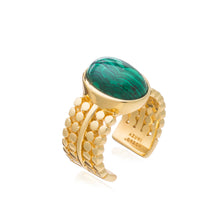画像をギャラリービューアに読み込む, ETRUSCA ワイドオーバルセットリング : マラカイト