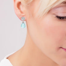 画像をギャラリービューアに読み込む, ATHENA 'Kate' スモールドロップピアス : シルバー×アクアカルセドニー
