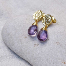 画像をギャラリービューアに読み込む, ATHENA 'Kate' スモールドロップピアス : アメジスト
