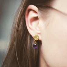 画像をギャラリービューアに読み込む, ATHENA 'Kate' スモールドロップピアス : アメジスト