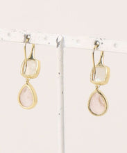 画像をギャラリービューアに読み込む, ATHENA ‘Charis’ダブルストーンドロップピアス : ムーンストーン&amp;ローズクオーツ