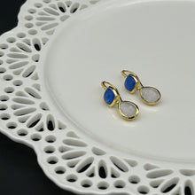 画像をギャラリービューアに読み込む, ATHENA ‘Charis’ダブルストーンドロップピアス : ブルージェイド&amp;ムーンストーン