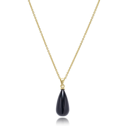 ATHENA 'Hera' ポリッシュストーンペンダントネックレス : ブラックオニキス