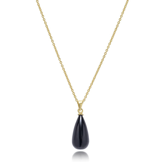 ATHENA 'Hera' ポリッシュストーンペンダントネックレス : ブラックオニキス