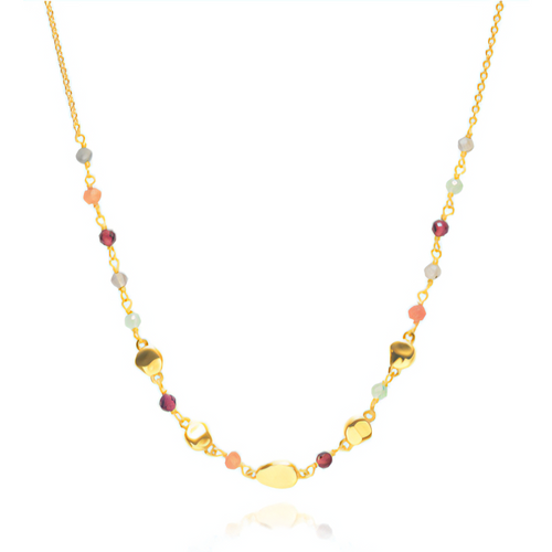 ATHENA ‘Sofia’ジェムストーン&ナゲットネックレス : ガーネット他