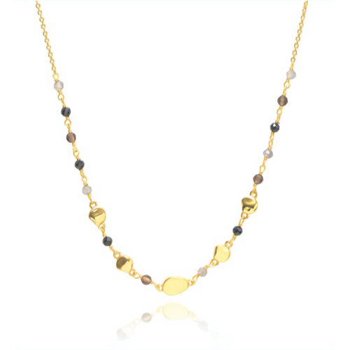 ATHENA ‘Sofia’ジェムストーン&ナゲットネックレス : ブラックオニキス他