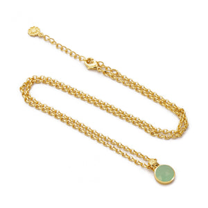ATHENA 'Charis' ラウンドジェムストーンネックレス : アクアカルセドニー