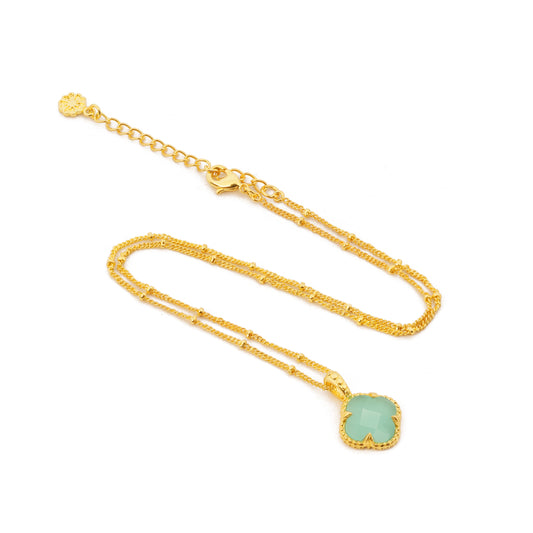 Tyche ジェムストーンネックレス : アクアカルセドニー