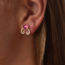 画像をギャラリービューアに読み込む, ATHENA &#39;TRILLION&#39;ダブレット＆スクロールスタッドピアス：パイライト×クリスタル