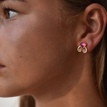 画像をギャラリービューアに読み込む, ATHENA &#39;TRILLION&#39;ダブレット＆スクロールスタッドピアス：パイライト×クリスタル