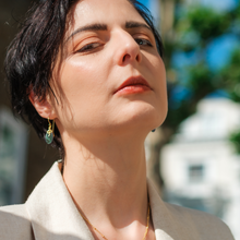 画像をギャラリービューアに読み込む, ATHENA ‘Medusa’ジェムストーンドロップピアス : マラカイト