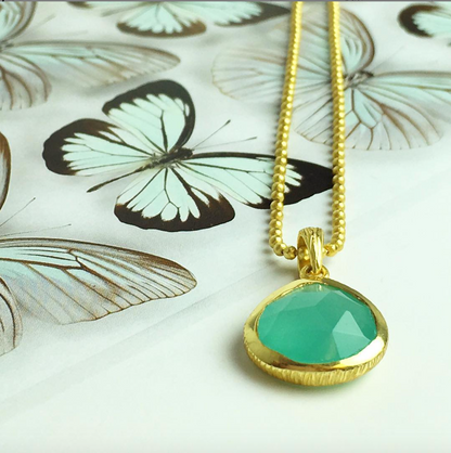 ATHENA ‘Eos’ドロップネックレス : アクアカルセドニー