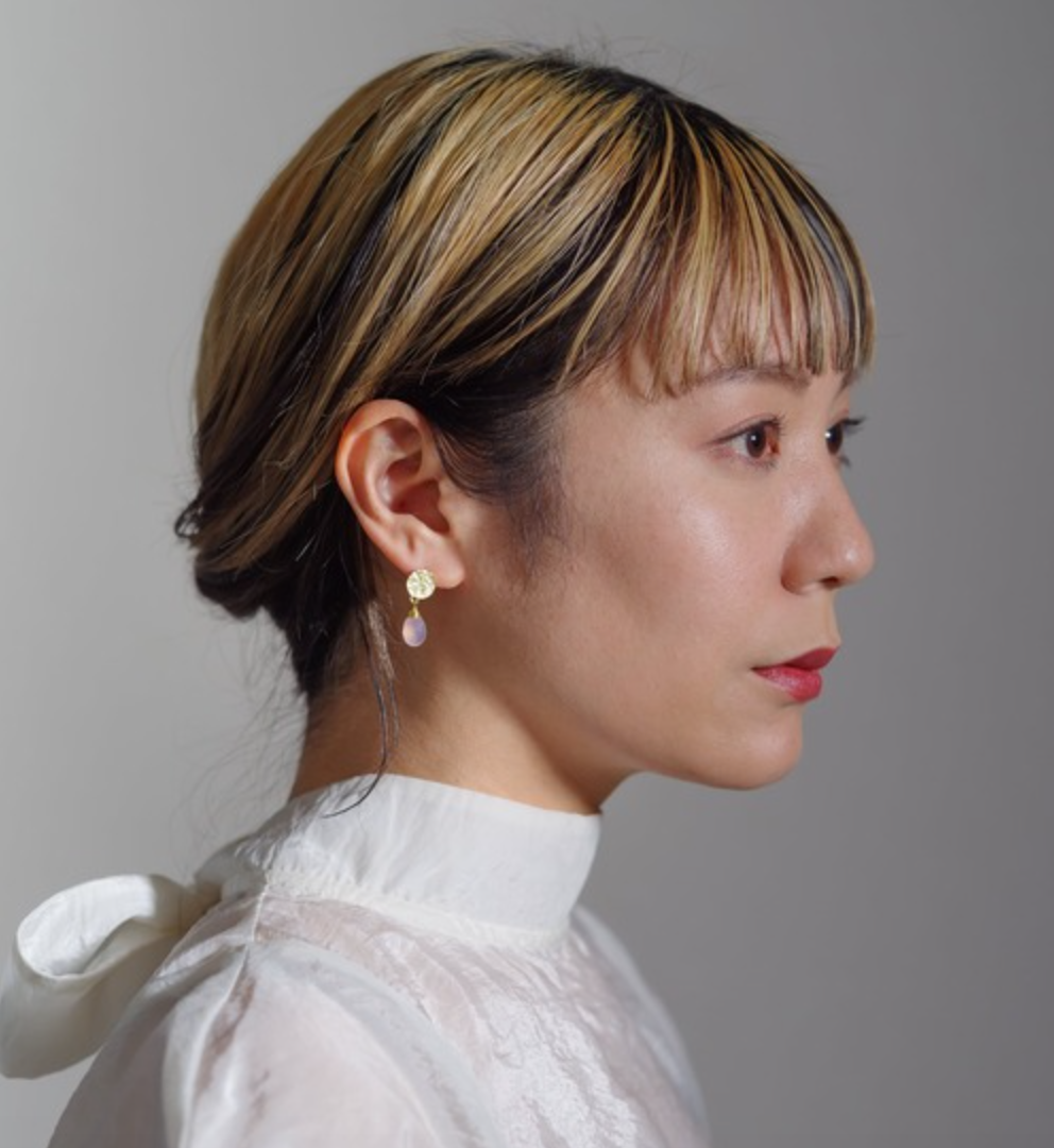 ATHENA 'Kate' スモールドロップピアス : ピンクカルセドニー