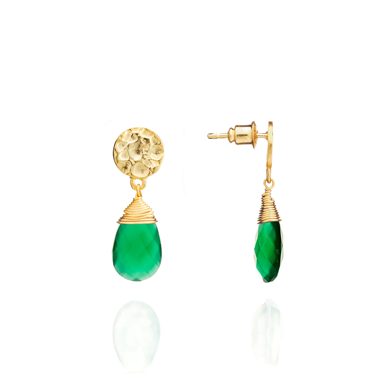 ATHENA 'Kate' ラージドロップピアス : グリーンオニキス – azuni
