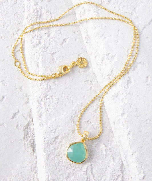 ATHENA ‘Eos’ドロップネックレス : アクアカルセドニー