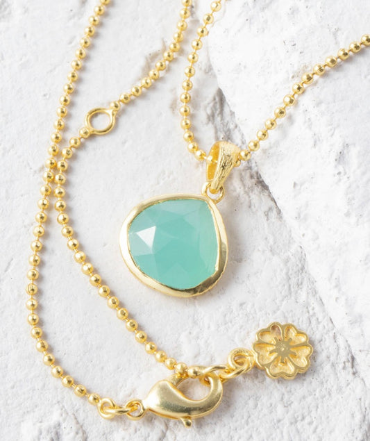 ATHENA ‘Eos’ドロップネックレス : アクアカルセドニー