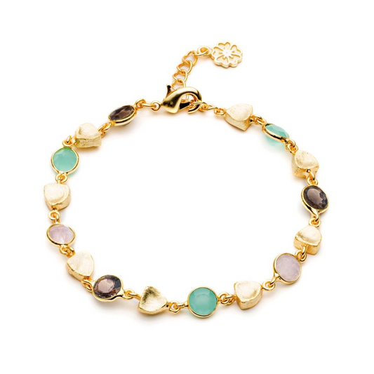 ATHENA ‘Sara’マルチストーンブレスレット : アクアカルセドニー 他