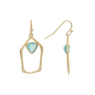 ATHENA ‘Enyo' ワイヤーピアス : アクアカルセドニー