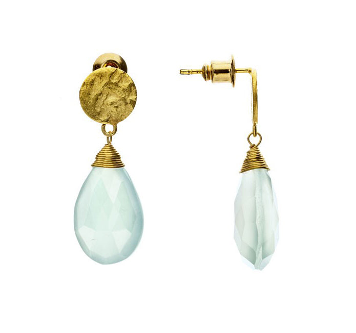 ATHENA 'Kate' ラージドロップピアス : アクアカルセドニー
