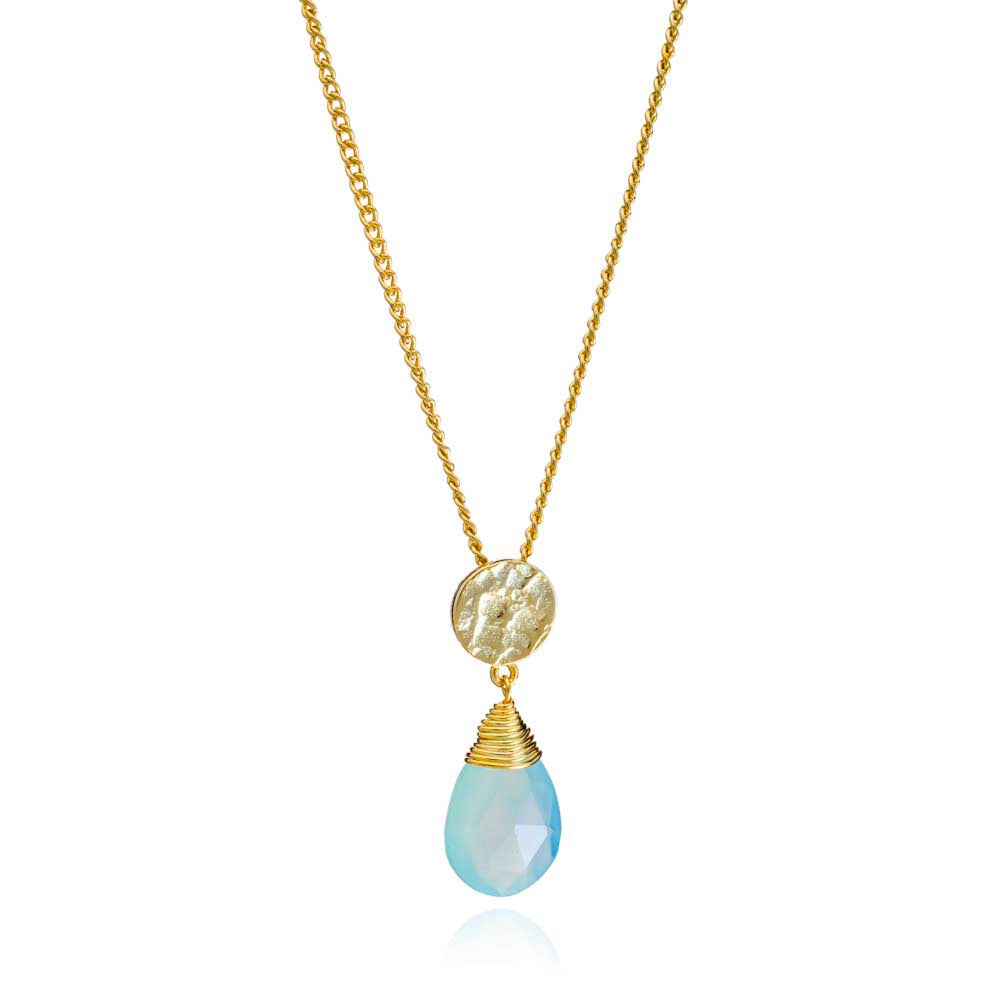 ATHENA 'Kate' ドロップネックレス : アクアカルセドニー
