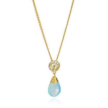 ATHENA 'Kate' ドロップネックレス : アクアカルセドニー