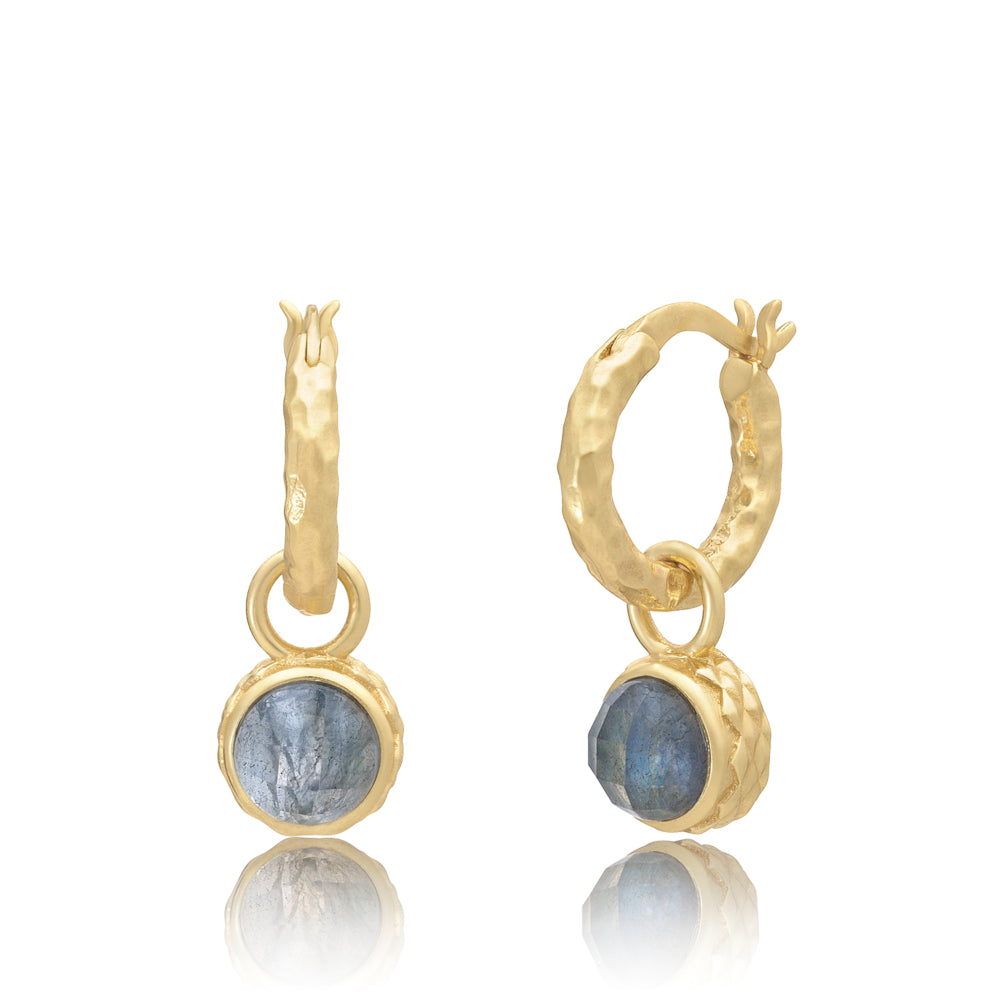 ATHENA 'APOLLO'ダブレットチャーム＆フープピアス：ラブラドライト