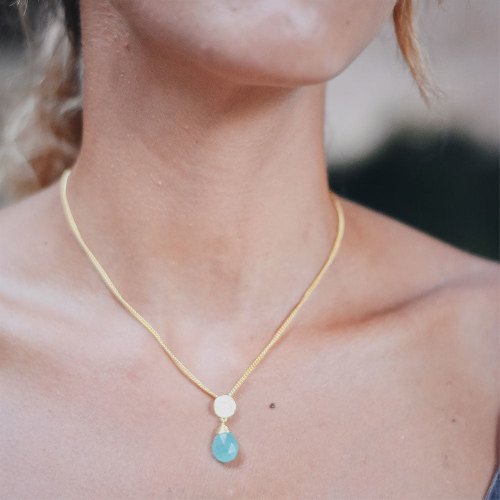 ATHENA 'Kate' ドロップネックレス : アクアカルセドニー